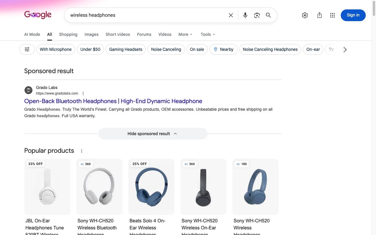 Google SERP page screenshot