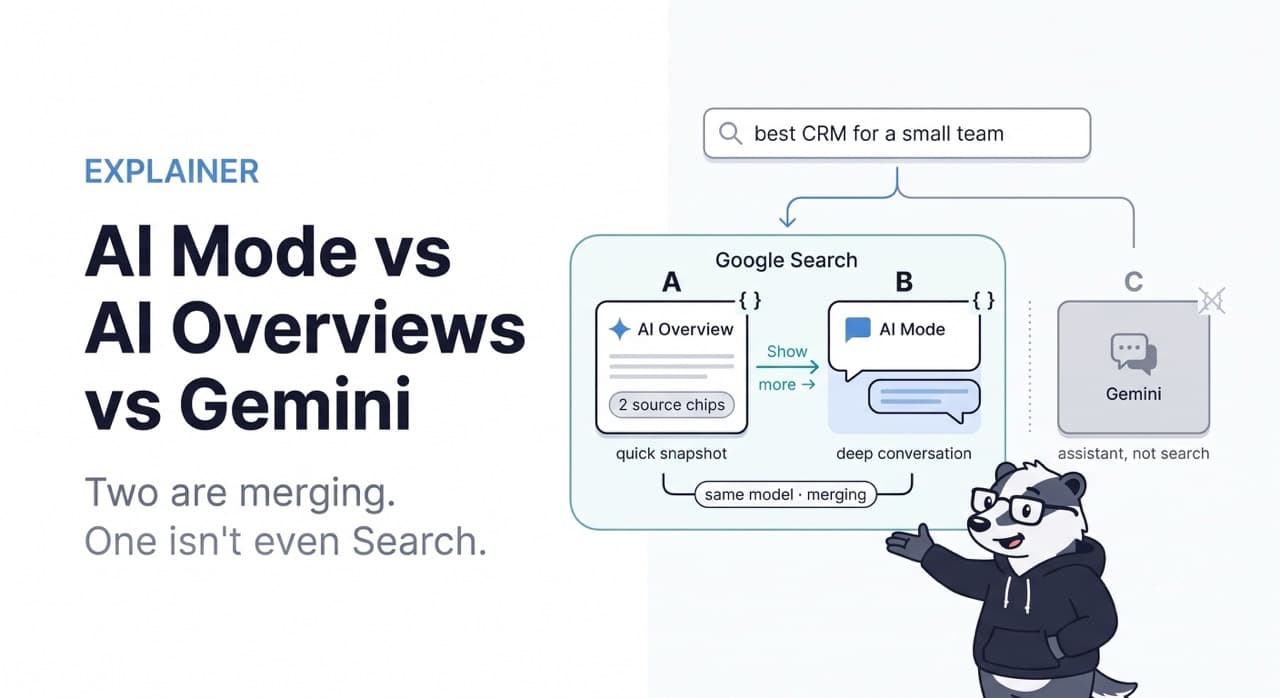 AI Mode vs AI Overviews vs Gemini