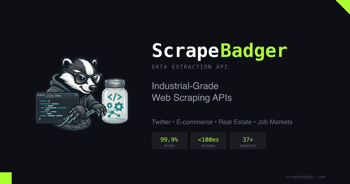ScrapeBadger | Scrape Any Website - Web Scraping API
