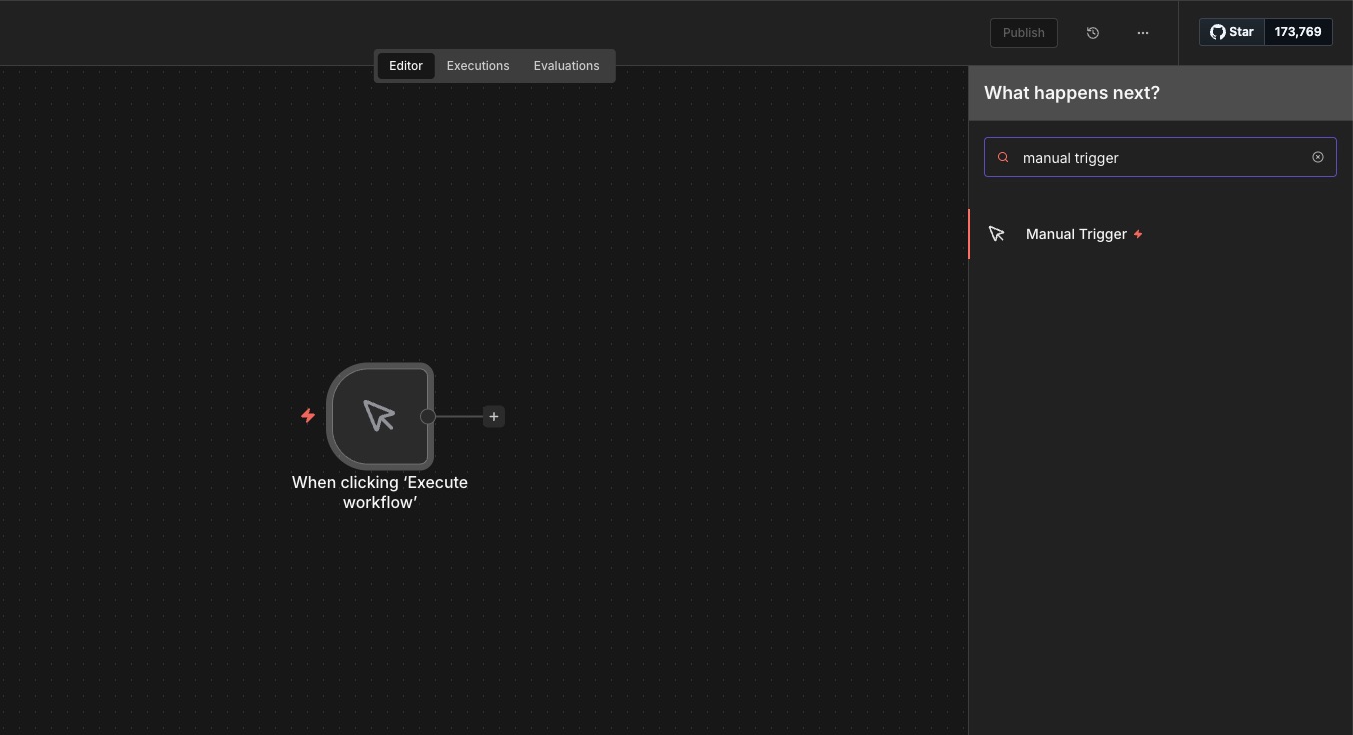 n8n add manual trigger